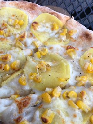 Wood Fire Pizza with corn